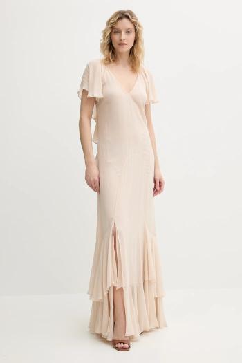 Šaty Twinset béžová farba, maxi, áčkový strih, 251TS2180