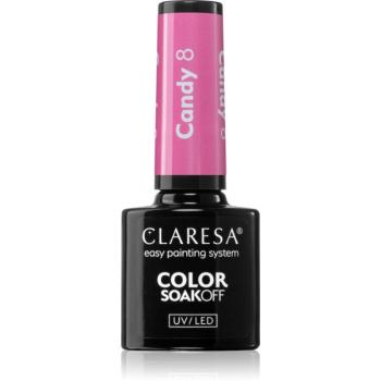 Claresa SoakOff UV/LED Color Candy gelový lak na nehty odstín 8 5 g