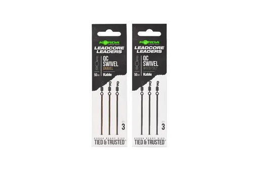 Korda Montáž Kable Leadcore Leader QC Swivel 50cm,Korda Montáž Kable Leadcore Leader QC Swivel 50cm