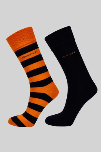 PONOŽKY GANT BARSTRIPE AND SOLID SOCKS 2-PACK PUMPKIN ORANGE