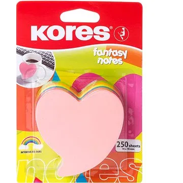 KORES "HEART" tvar srdce  70 x 70 mm, 250 lístků (48705)