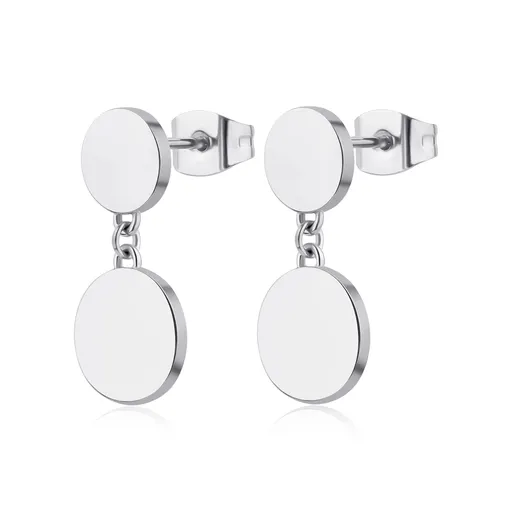 S'Agapõ Ocelové náušnice s kruhovými přívěsky Elysium SUM21