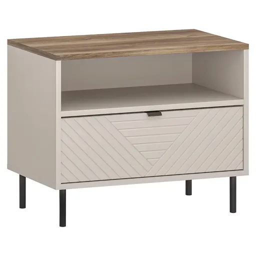 Noční stolek EYCO 1S, kašmír/dub castello