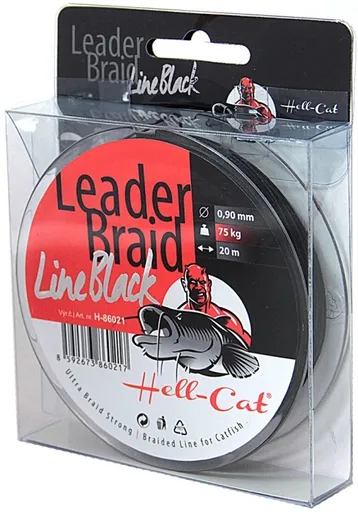 Hell-cat návazcová šňůra leader braid line black 20 m-průměr 1,40 mm / nosnost 125 kg