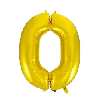 Balón foliový číslice zlatá - gold 102 cm - 0 (8435102305210)