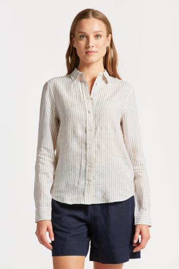 KOŠILE GANT REG LINEN STRIPE SHIRT HORN BEIGE