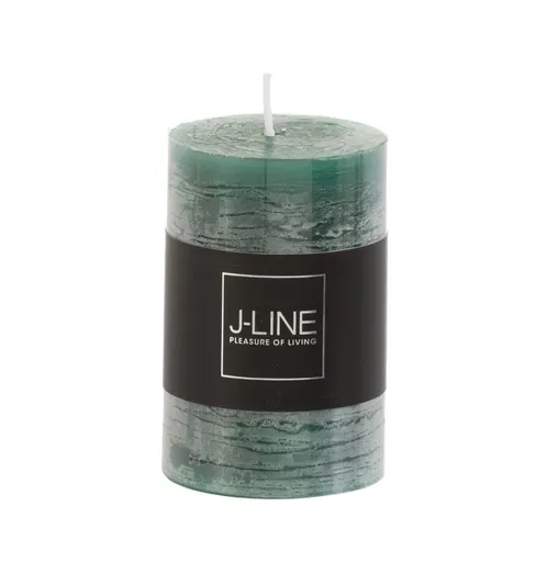 Tmavé zelená válcová svíčka - 5*5*8 cm/ 18h  J-Line by Jolipa
