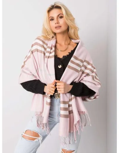 Dámský šátek kostkovaný SKYLER světle růžový