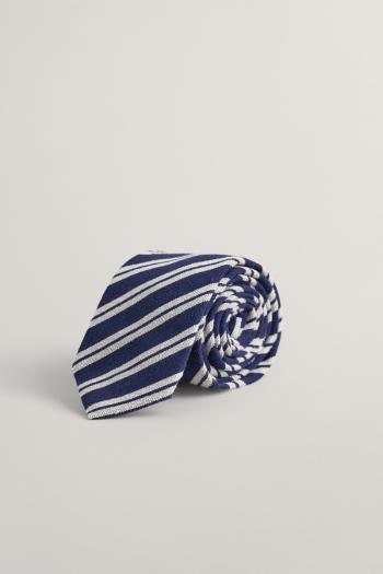 KRAVATA GANT RAW SILK STRIPED TIE EVENING BLUE