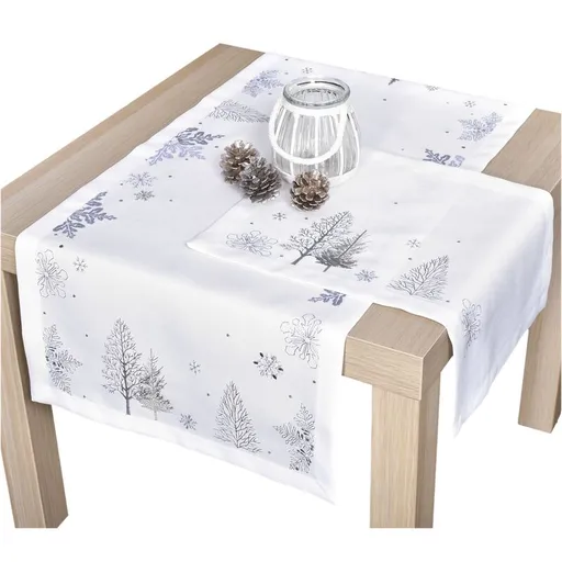 Ubrus Vánoční, Zimní pohoda, bílý 40 x 140 cm