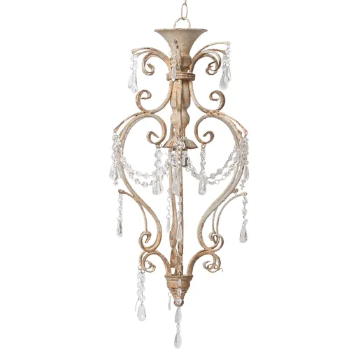 Kovové vintage světlo se skleněným závěsem Brocante – Ø 32*70 cm E14/max 1*25W 5LMP218