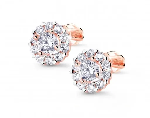 Cutie Jewellery Krásné náušnice z růžového zlata se zirkony Z8040-30-10-X-4