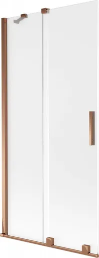 MEXEN/S Velar dvoukřídlá posuvná vanová zástěna  90 x 150, dekor, růžové zlato 896-090-000-31-60