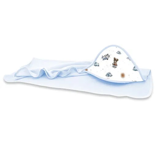 Miminu Dětská osuška 100x100cm, froté bavlna, Méďa pilot - bílá, modrá