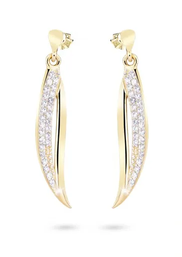 Cutie Jewellery Stylové náušnice ze žlutého zlata s třpytivými zirkony Z8046-30-10-X-1