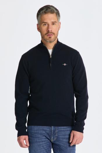 SVETR GANT SUPERFINE LAMBSWOOL HALF ZIP MARINE