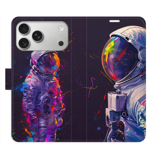 Flipové pouzdro iSaprio - Neon Astronaut 02 - iPhone 17 Pro Max