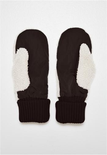 Urban Classics Nylon Sherpa Gloves black/offwhite - S/M