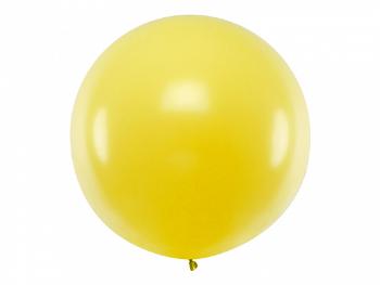 PartyDeco Kulatý latexový Jumbo balón 1 m - žlutý