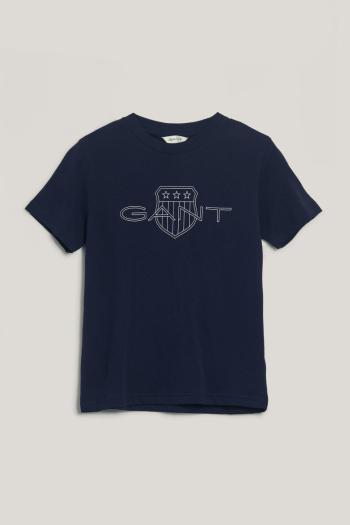 TRIČKO GANT RELAXED CONTRAST SHIELD T-SHIRT EVENING BLUE