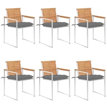SHUMEE Židle zahradní s poduškami, teak 3078597 - 6ks v balení (3078597)