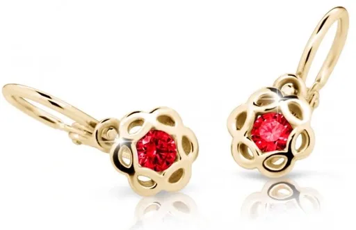 Cutie Jewellery Zlaté dětské náušnice C2179-10-X-1 červená