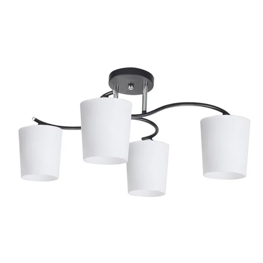 Stropní lampa Esnyr chrom+černá 4x40 E27 bílé stínidlo