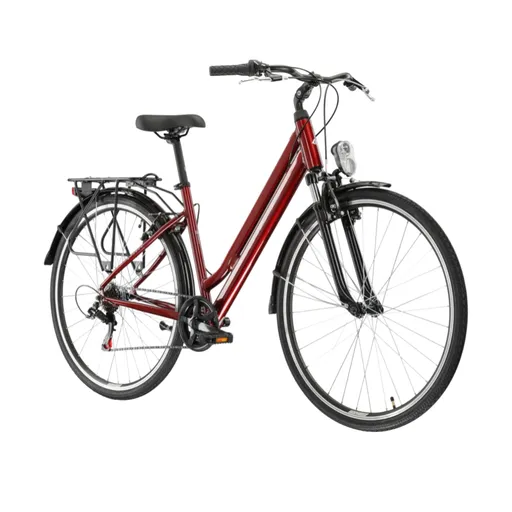 Městské kolo Kross Sentio 1.0 28" Gen 004 S (18", 158-170 cm) rubín / šedá / lesk