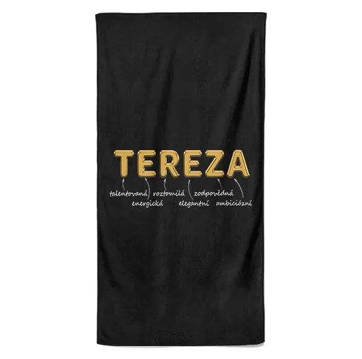 Osuška Ženská jména – GOLD (Jméno: Tereza, Velikost osušky: 70x140cm)