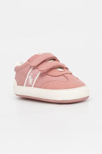 Dětské sneakers boty Polo Ralph Lauren HERITAGE COURT III T-TOE LAYETTE růžová barva, RL00988680