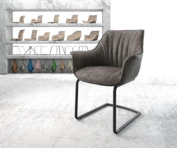 Jídelní židle Keila-Flex s područkami antracitová vintage