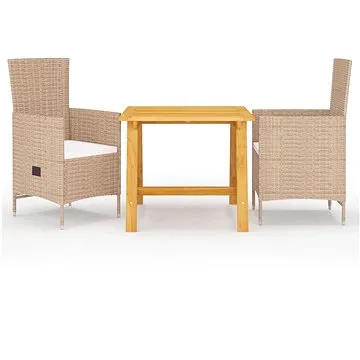 3dílný zahradní jídelní set béžový, 3068707 (3068707)