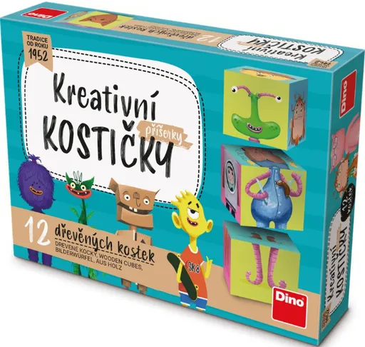 Dřevěné kostky Příšerky – 12 kostek