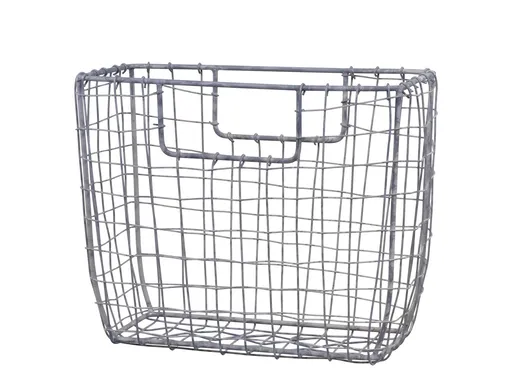 Zinkový antik drátěný košík Fil de fer Basket M - 26*10*20cm Chic Antique