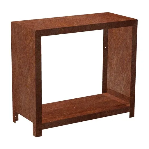 Stora Zahradní dřevník 80 x 80 x 40 cm, corten CORGARDEN 1038