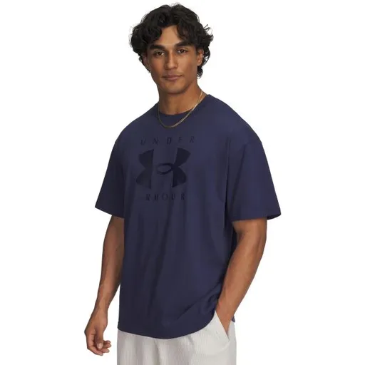 Under Armour HEAVYWEIGHT BRANDED Pánské tričko, tmavě modrá, velikost M