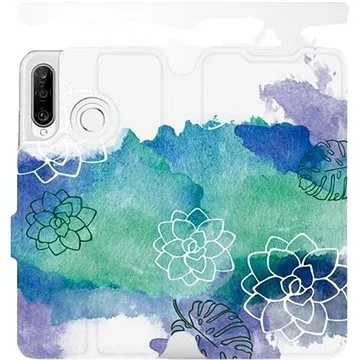 Flipové pouzdro na mobil Huawei P30 Lite - MG11S Vodovkové květy (5903226897667)