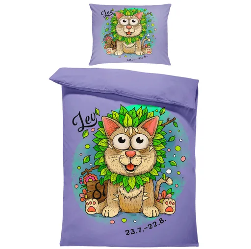 Povlečení Kočičí znamení – lev (Rozměr : 1x150/200 + 1x60/50)