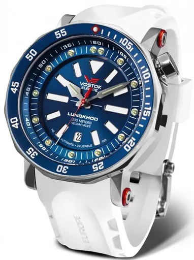 Vostok Europe Lunochod-2 Automatic Line NH35-620A634 - Bílý silikonový řemínek
