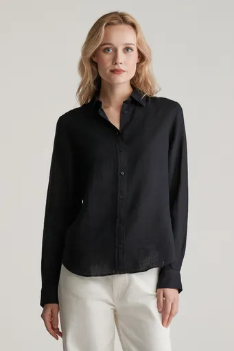 KOŠILE GANT REG LINEN SHIRT BLACK