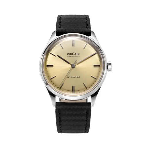 Vulcain Grand Prix - Champagne - Black Carbon Leather Strap