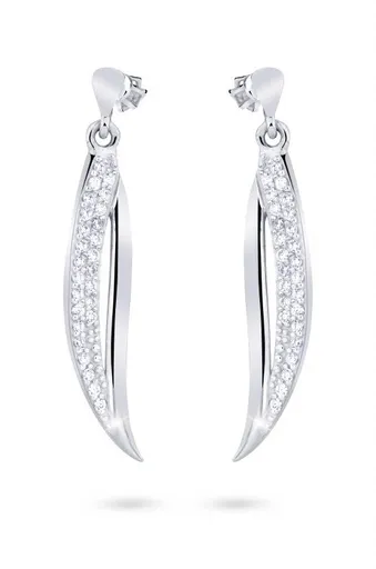 Cutie Jewellery Stylové náušnice z bílého zlata s třpytivými zirkony Z8046-30-10-X-2