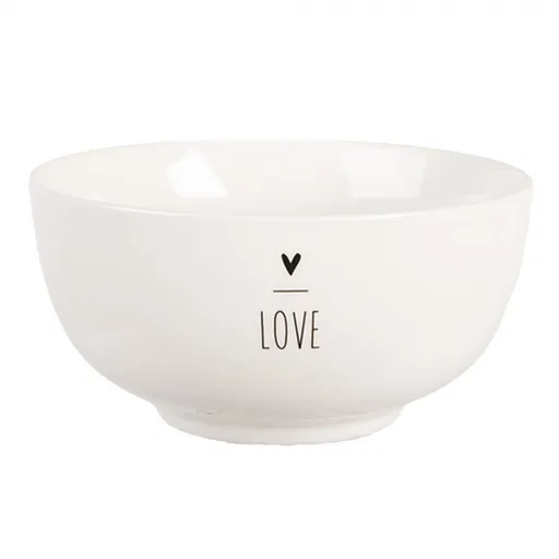 Bílá porcelánová miska se srdíčkem Lovely Day - Ø 14*7 cm / 500 ml BHSBO0001