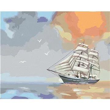 Zuty - Malování podle čísel - MRAKY, PLACHETNICE A RACCI (D. RUSTY RUST), 80x100 cm, vypnuté plátno  (HRAmmb01545nad)