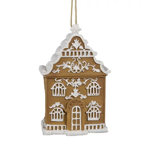 Závěsná vánoční ozdoba perníková chaloupka Gingerbread House - 6*4*9 cm 6PR4212