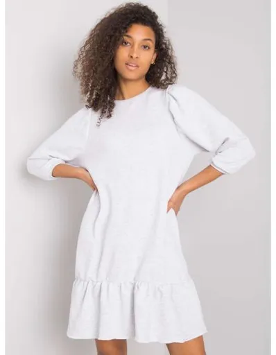 Dámské šaty melanžové Adoria RUE PARIS Světle šedé