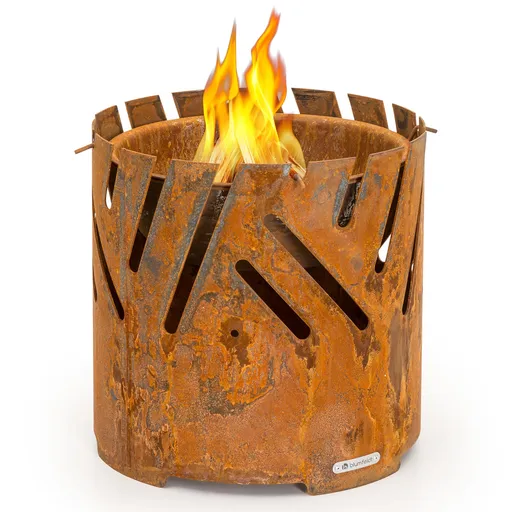 Blumfeldt Crown 3 v 1, ohniště, Ø 46 cm, odolné proti vodě a mrazu, grilovací deska, grilovací rošt, bambusová deska