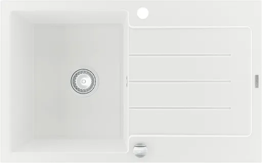 MEXEN Bruno granitový dřez 1 s odkapávačem 795x495 mm, bílá 6513791010-20