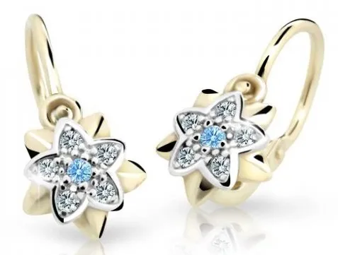 Cutie Jewellery Zlaté dětské náušnice C2210-10-X-1 světle modrá