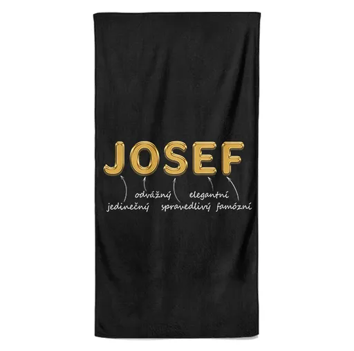 Osuška Mužská jména – GOLD (Jméno: Josef, Velikost osušky: 100x170cm)